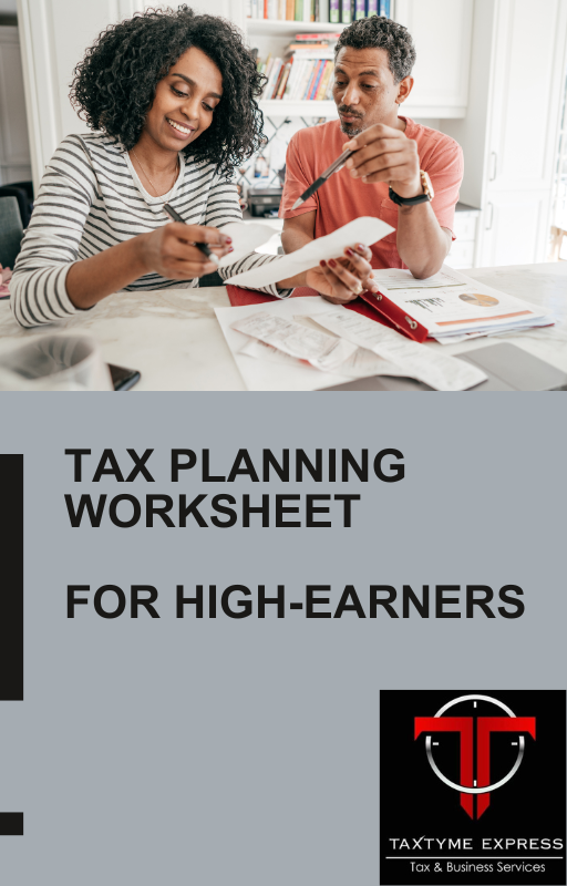 Tax Planning Worksheet For High-Earners