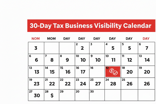 30 Day Tax Business Visibility Calendar